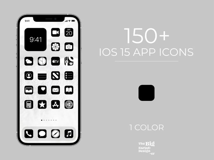 iOS 15 Black Icon Pack